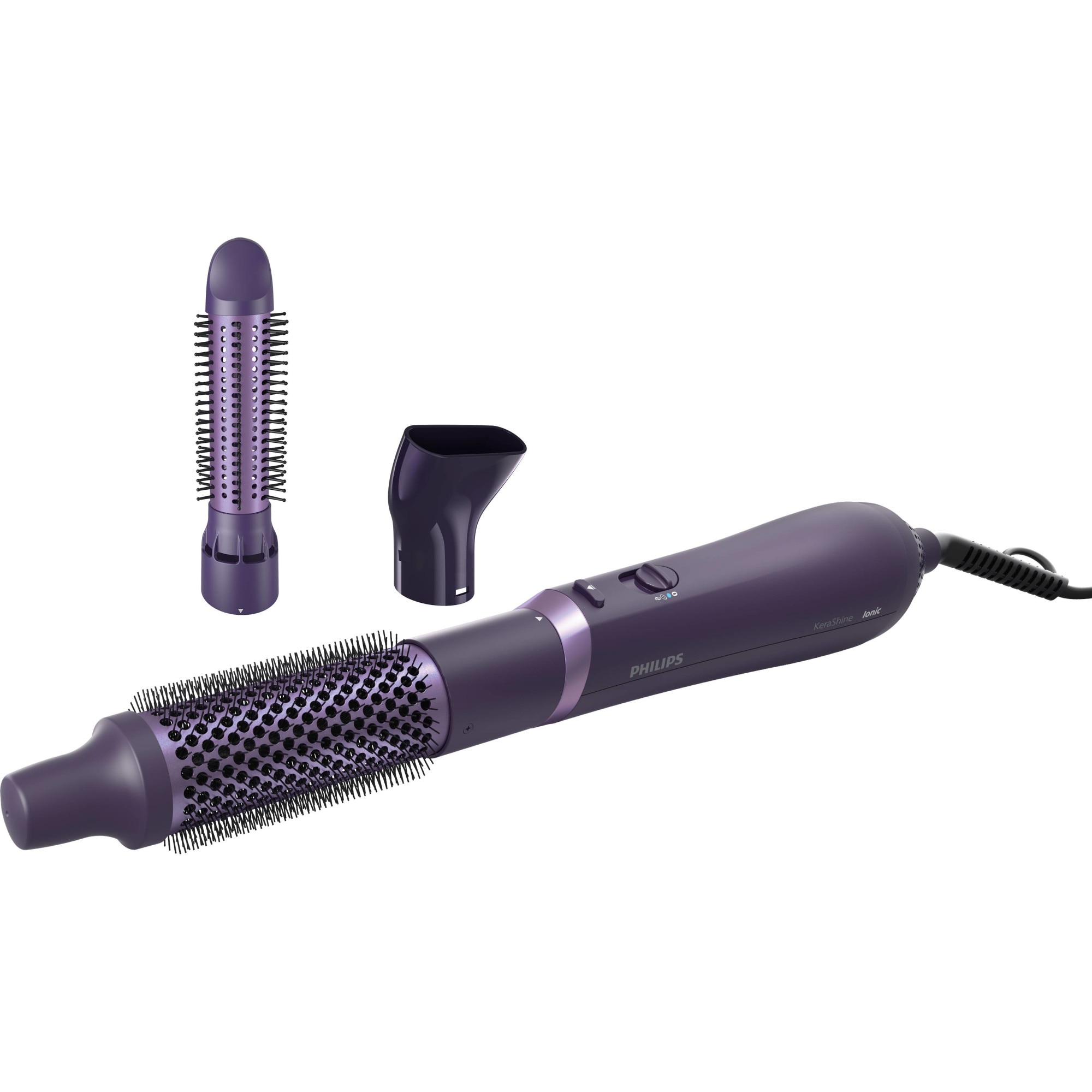Perie cu aer cald Philips Seria 3000 BHA305/00, 800W, tehnologie cu ioni, 3 accesorii, diametru perie 38mm, setare temperatura de ingrijire si aer rece, infuzat