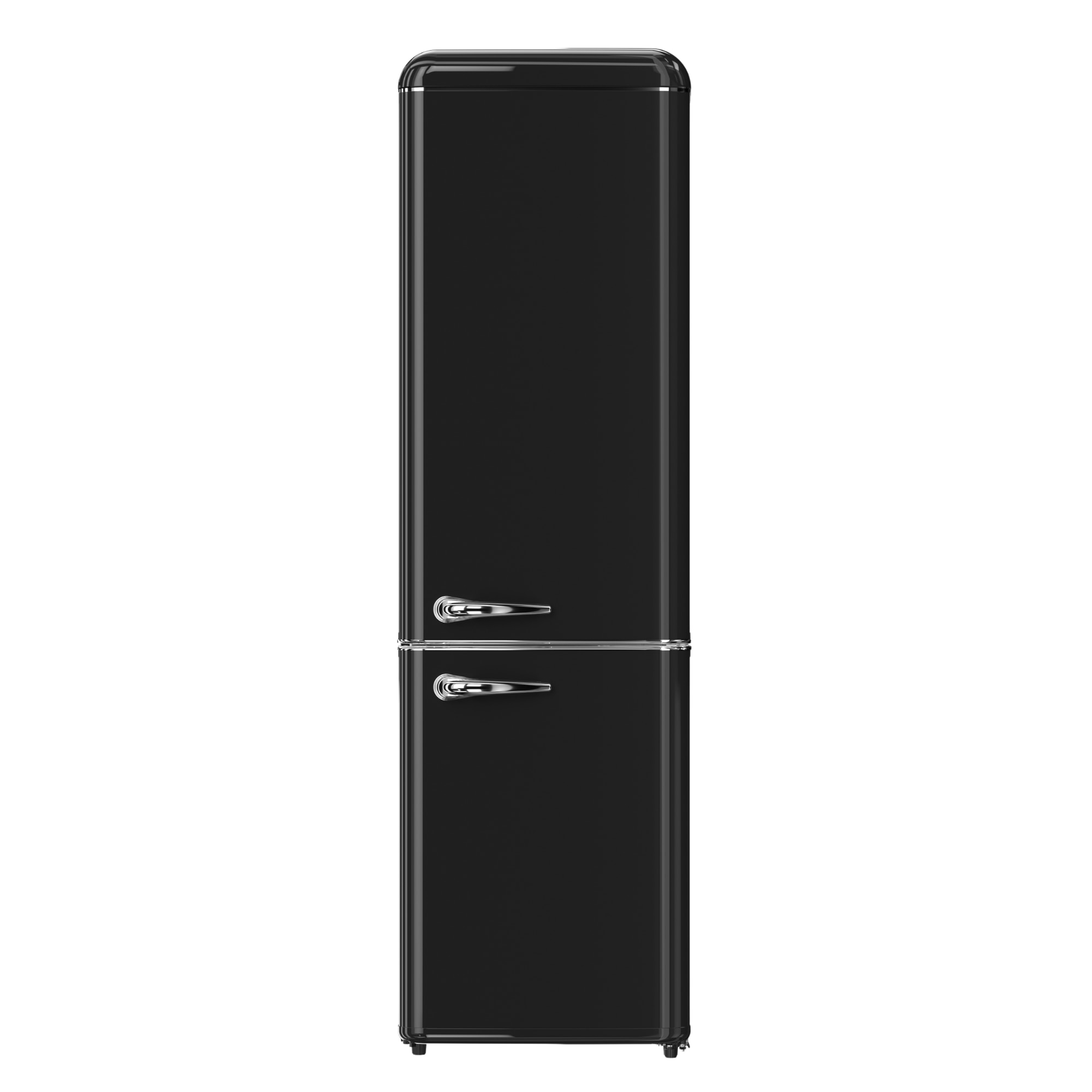 Combina frigorifica retro STARCREST SRC-250BK, Design Vintage, Clasa E, Capacitate 250 L, Termostat reglabil, Iluminare LED, H 188.3 cm, Negru