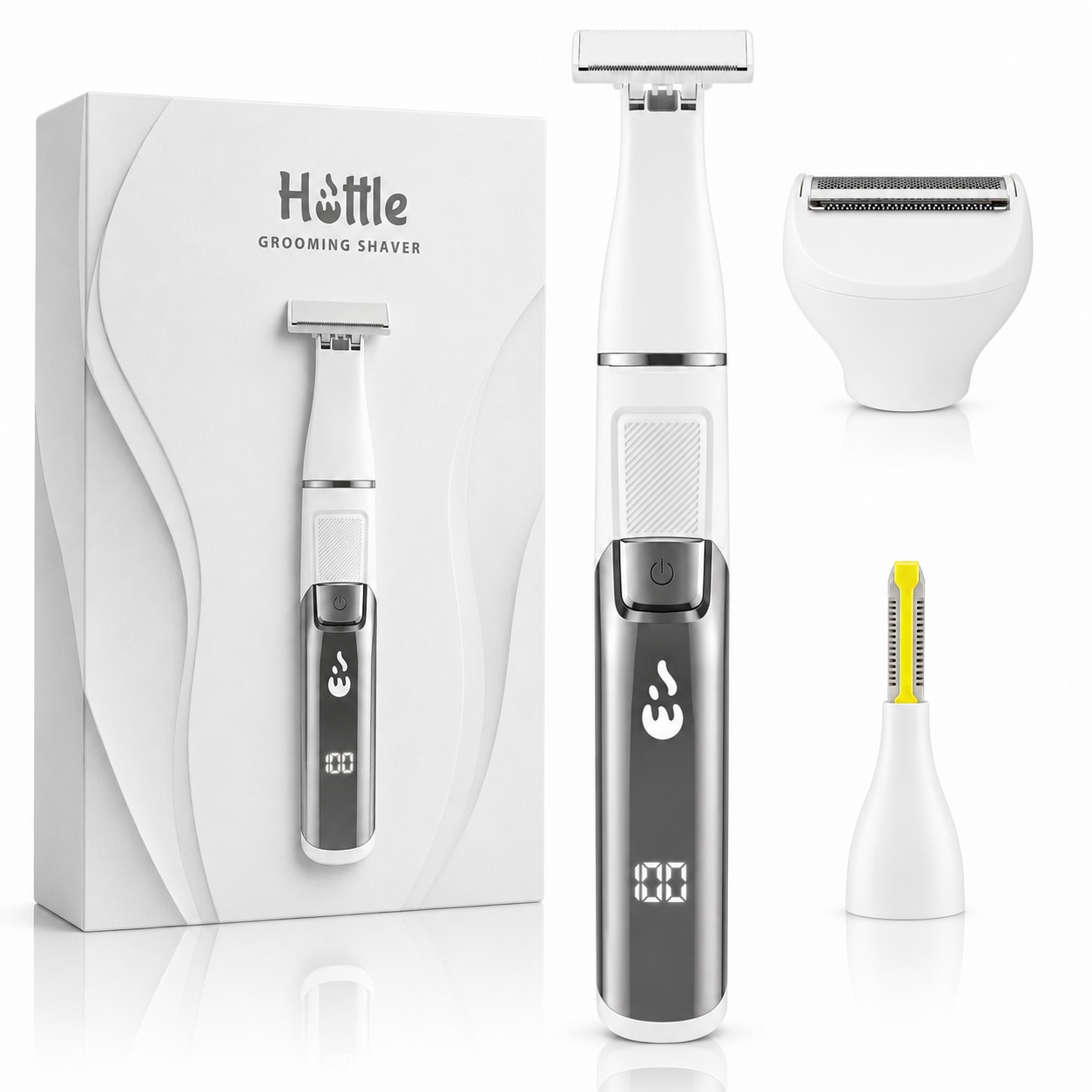 Epilator Electric Profesional HOTTLE® 3 In 1, Aparat Epilare Multifunctional Pentru Femei, Fata, Picioare, Axila Si Zona Intima, Capete Interchangeabile, Motor