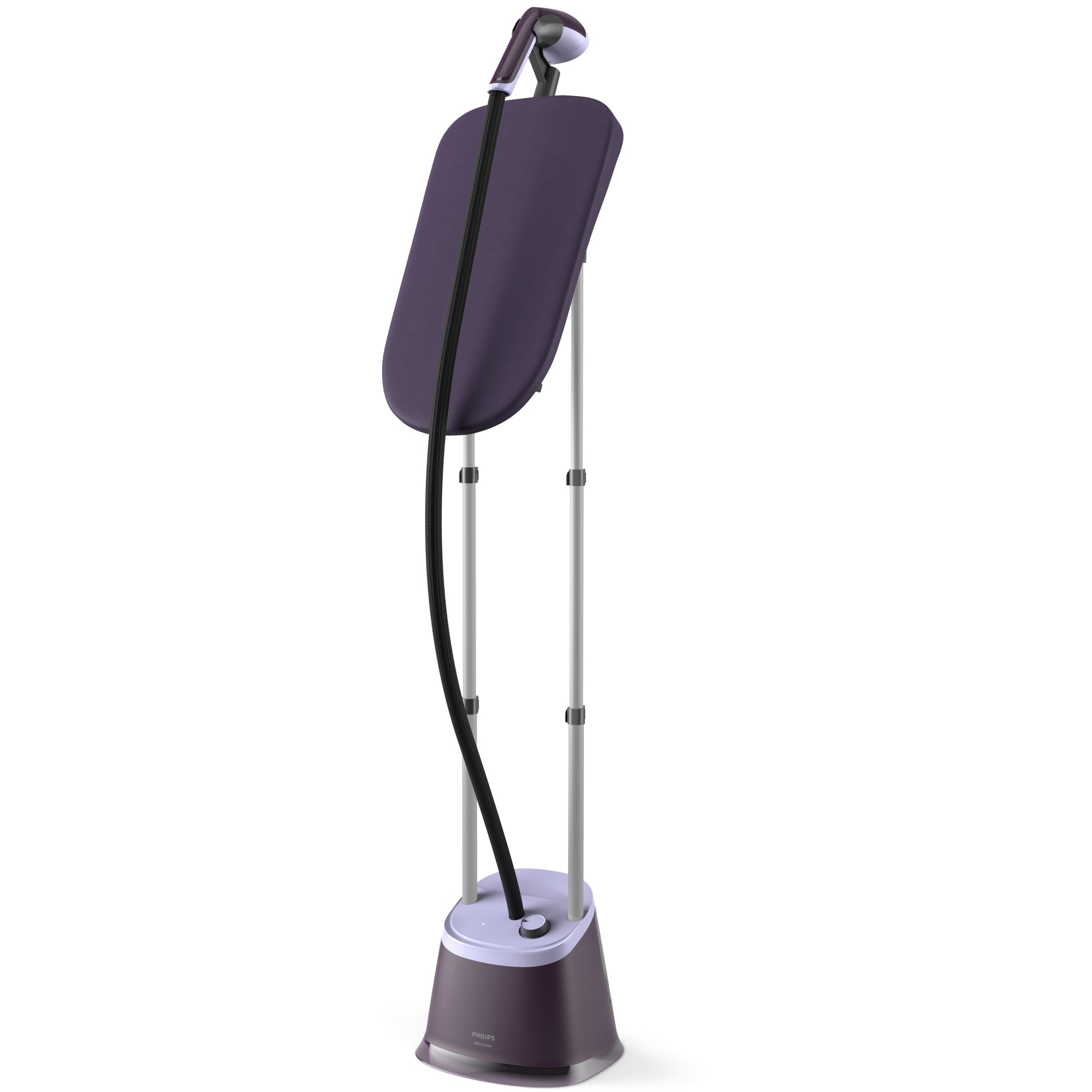 Aparat de calcat vertical Philips cu abur cu picior (2 stalpi de sustinere), 2000W, capat cu placa de plastic, 3 setari pentru abur cu debit continuu de abur de