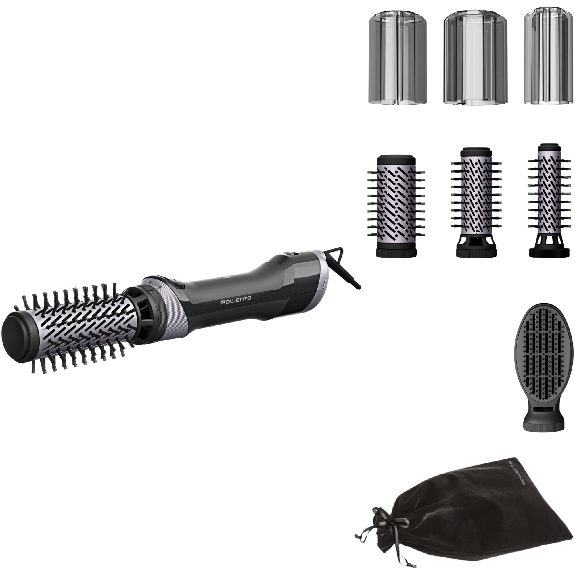 Perie rotativa cu aer cald Rowenta Brush Activ UB9534F0, 1000W, 2 trepte de viteza/temperatura, 2 perii rotative 40/50mm, 1 perie de 30 mm, 1 perie paddle, husa