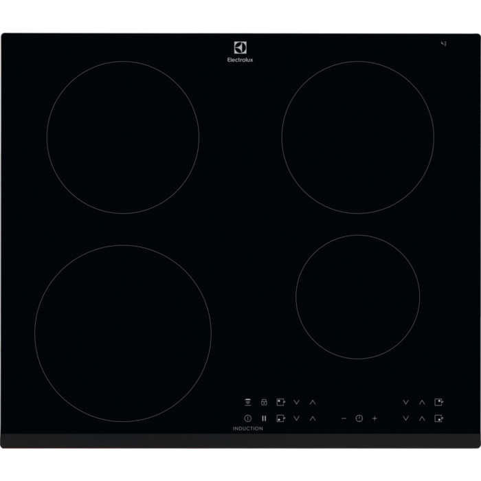 Plita incorporabila Electrolux LIR60430, Inductie, 4 zone de gatit, Touch Control, Timer, 60 cm, Sticla neagra