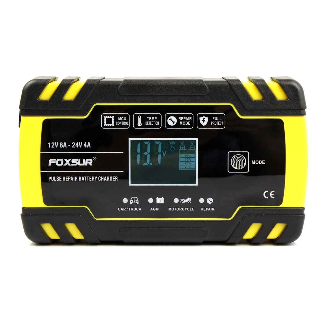 Redresor smart acumulatori camioane -auto - moto,12V - 24V, cu display, inteligent, functie de reparare acumulator prin impulsuri si posibilitate incarcare bate
