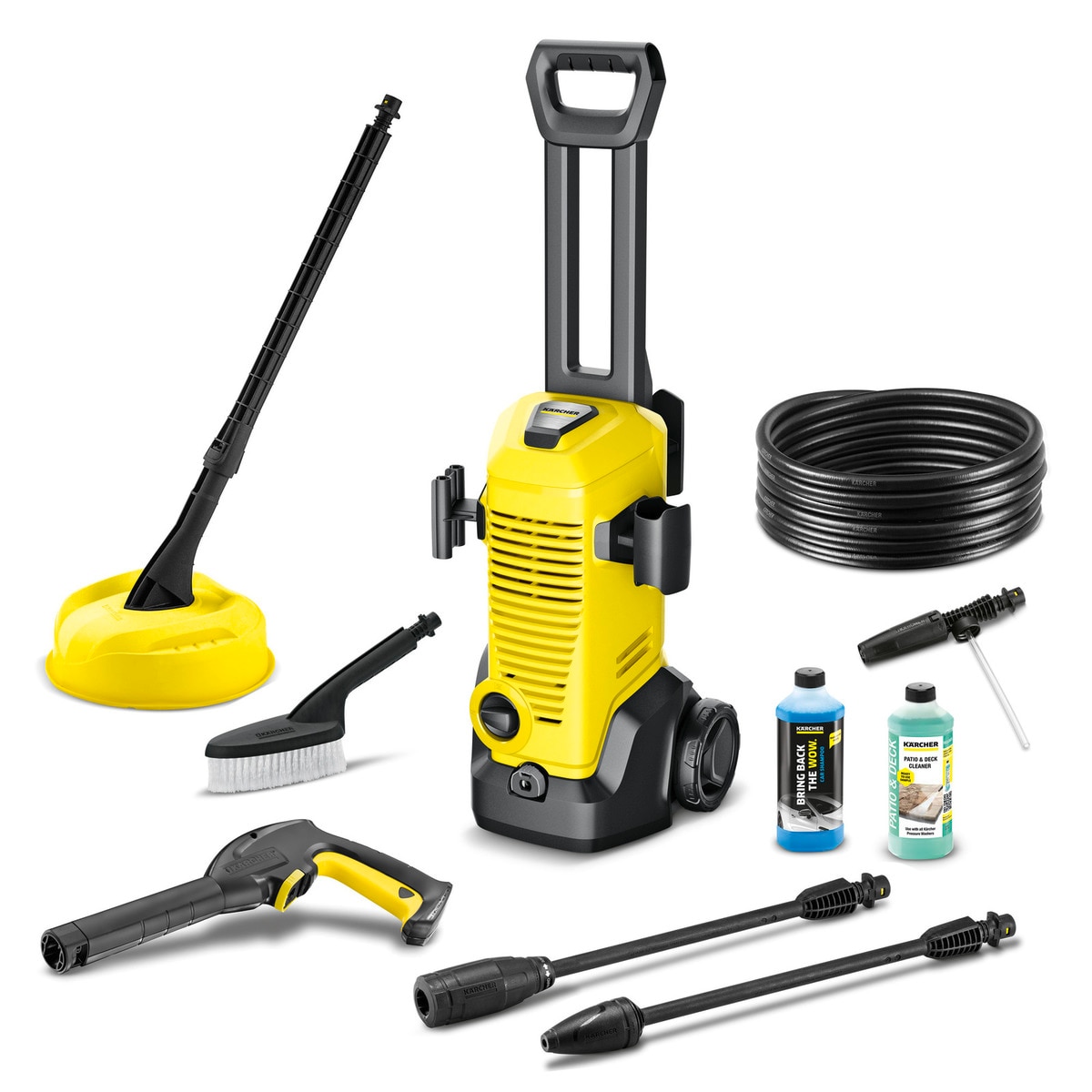 Aparat de spalat cu presiune Karcher K 3 Car & Home, 1600 W, 120 bar presiune maxima, 380 l/h debit maxim, pistol de presiune ridicata G120 Q, Home Kit accesori