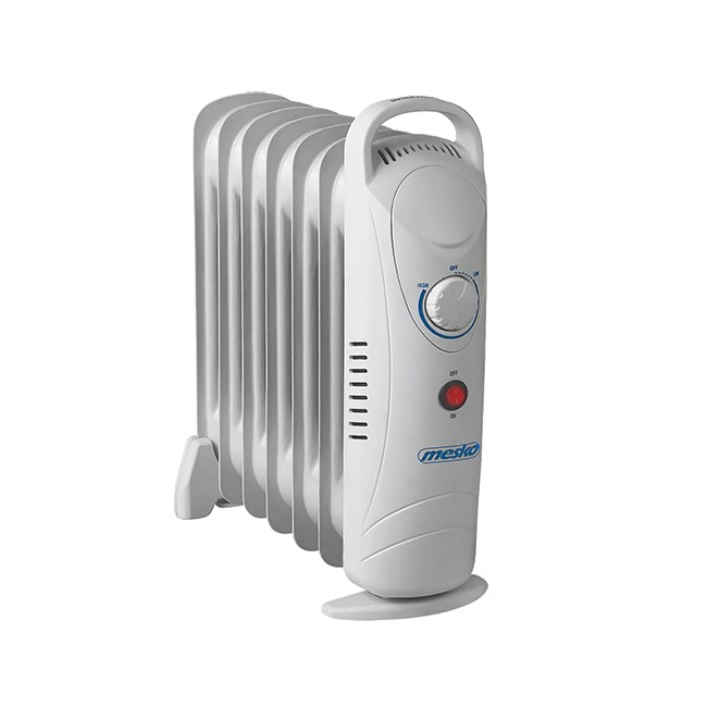 Calorifer Electric Mesko cu Ulei, 7 Elementi, Termostat Reglabil si Protectie la Supraincalzire, Putere 700W, alb