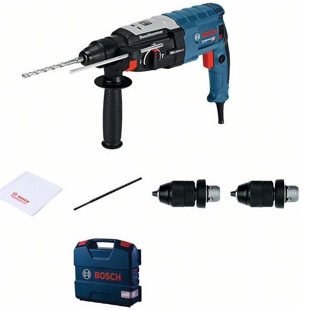 Ciocan rotopercutor Bosch Professional GBH 2-28 F, 3.1Kg, 880W, 3.2 J, 28 mm, laveta, limitator reglare adancime 210 mm, mandrina SDS Plus, mandrina 13 mm, mane