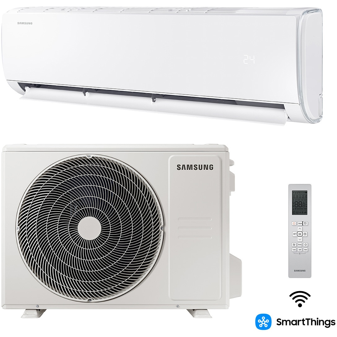 Aparat de aer conditionat Samsung AR35 WI-FI 24000 BTU, Clasa A++, Smart Things, Fast cooling, Self clean, Good Sleep, AR40H24C1AMNEU/AR40H24C1AMXEU, Alb