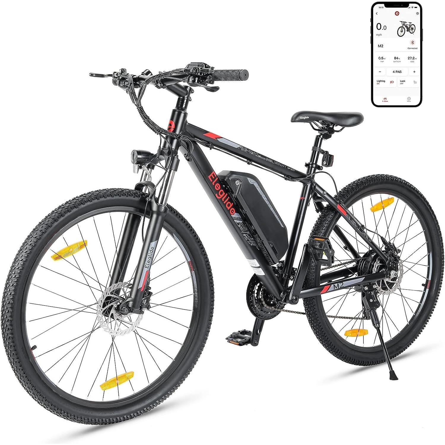 Bicicleta Electrica, Eleglide M2, Mountain Bike, Roti de 27.5, ideala pentru naveta, Baterie Detasabila de 36V 15Ah, afisaj LCD, Frana hidraulica duala, Shimano