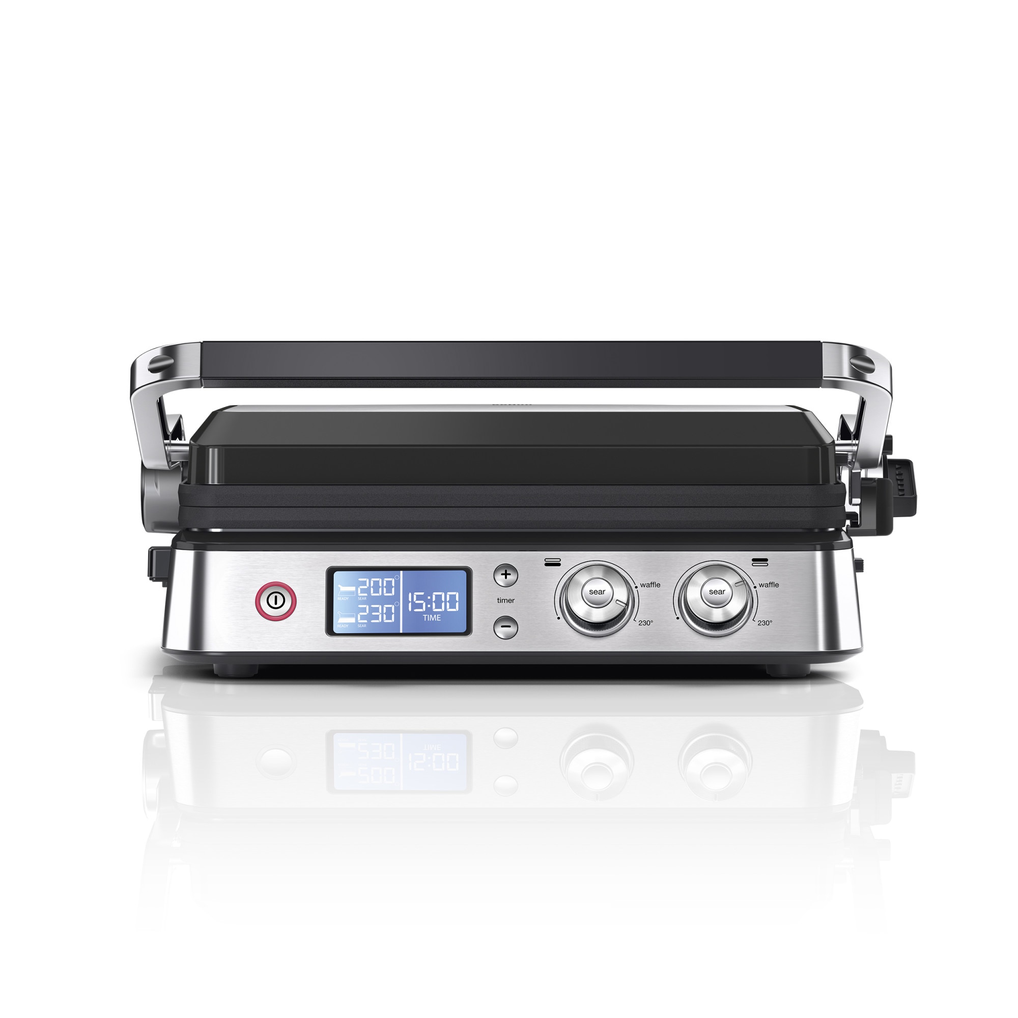 Gratar electric multifunctional Braun MultiGrill 9 CG9040, 0X17900003, 2000W, 3 moduri de gatire, temperatura maxima 230˚C, functie Sear 250˚C, argintiu/negru
