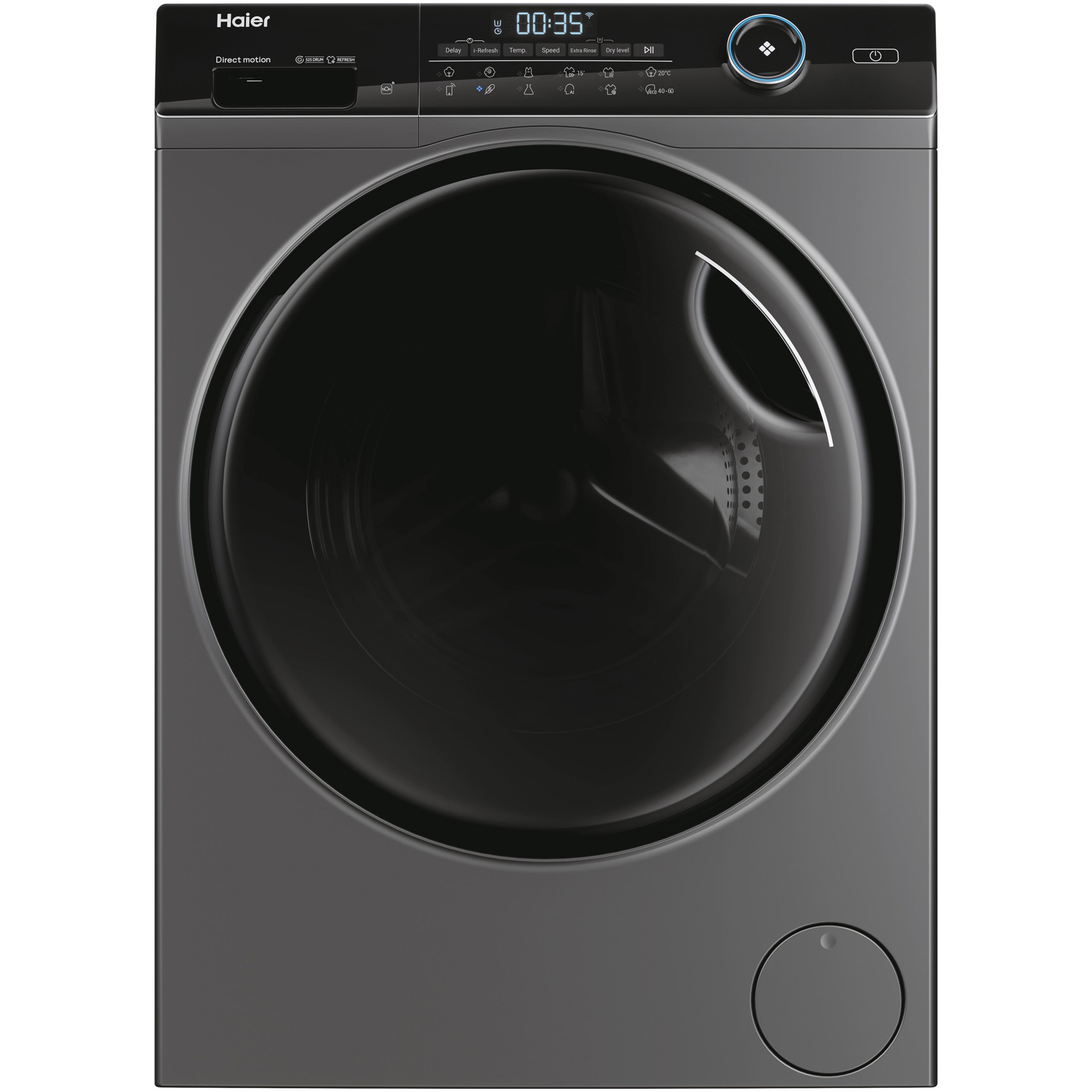 Masina de spalat rufe cu uscator Slim Haier HWD80-B14959S8U1S, 8 kg spalare, 5 kg uscare, 1400 rpm, Clasa A, Motor Direct Motion, Wi-Fi, iRefresh, ABT, Pillow D