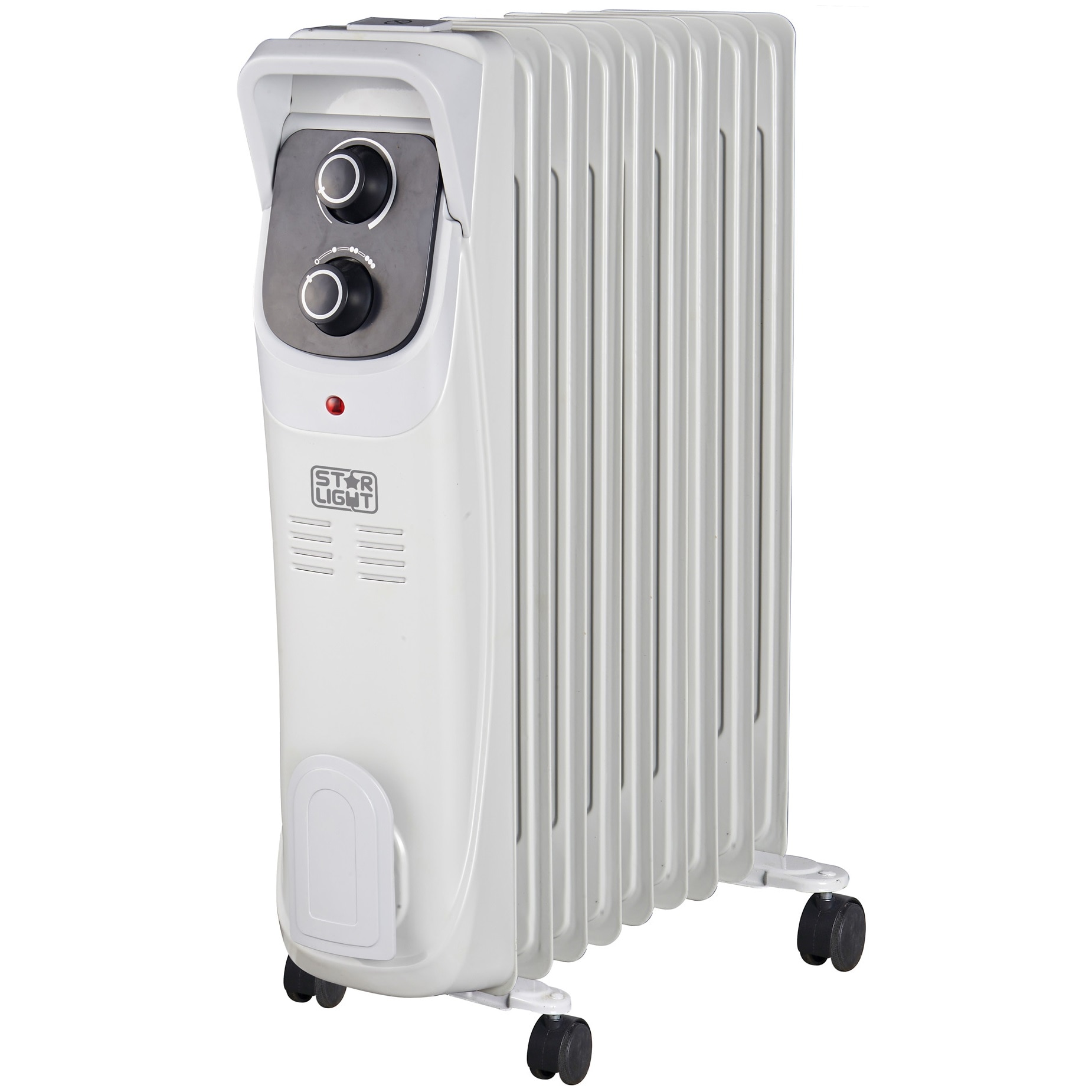 Calorifer electric cu ulei Star-Light YOH9, 2000 W, 9 elementi 145 x 582 mm, 5 canale ulei, 3 trepte de putere, Termostat reglabil, Indicator luminos, Gri