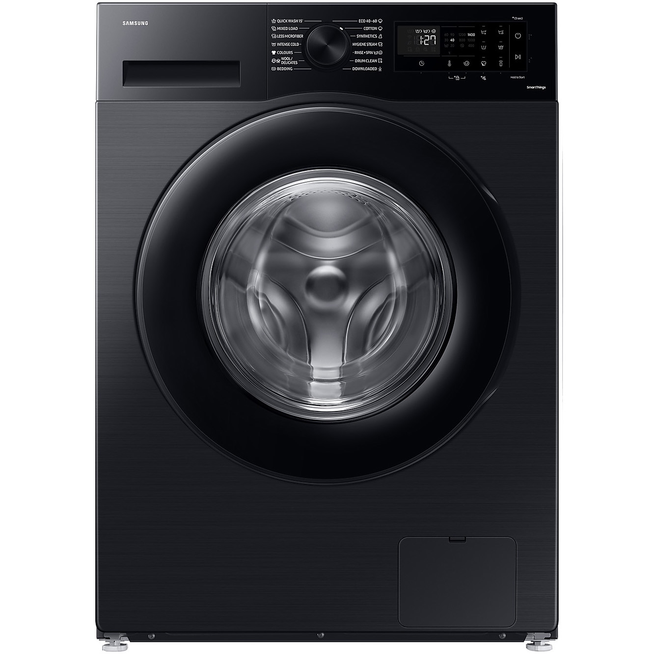 Masina de spalat rufe Samsung WW90CGC04DABLE, 9 kg, 1400 RPM, Clasa A, Motor Digital Inverter, Eco Bubble, WiFi SmartThings, AI Energy, Negru