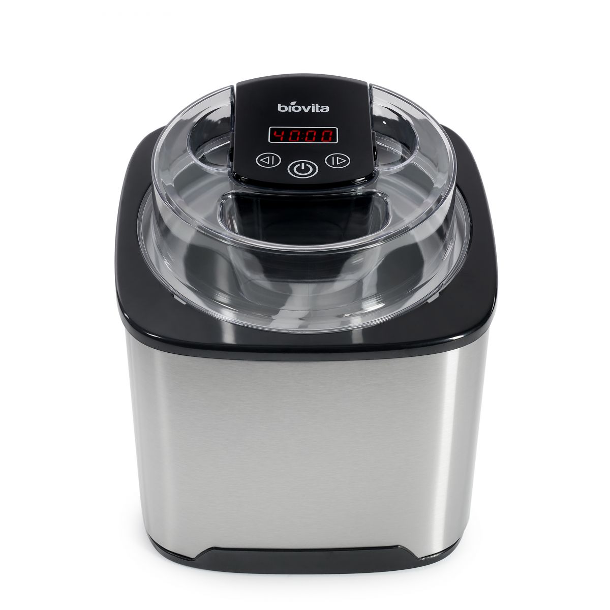Aparat de Facut Inghetata Biovita ICE-2000, 2L, Carcasa de Inox, Timp de Preparare 40 Minute, Bol Detasabil