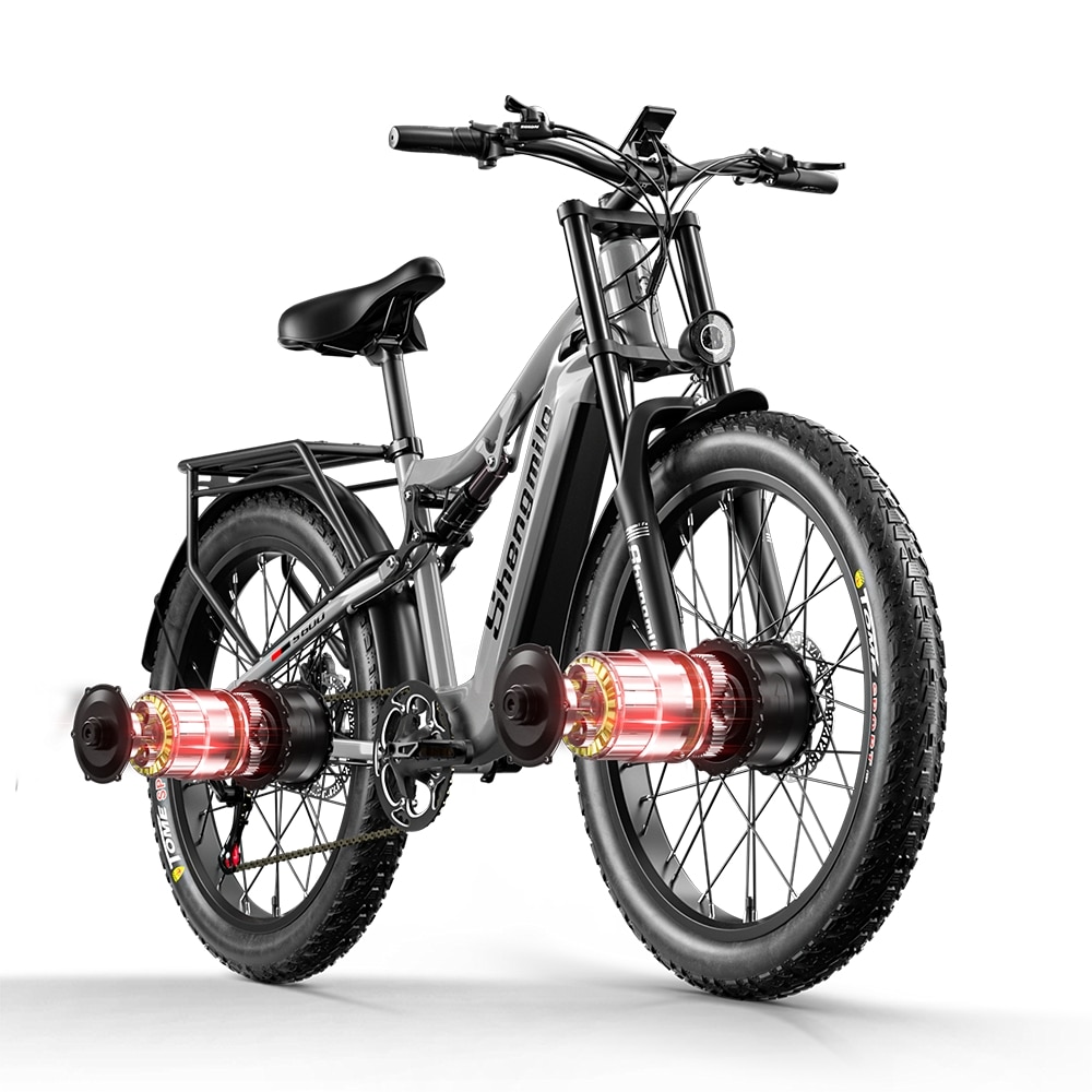 Bicicleta Electrica MTN Shengmilo S600, 2000W Dual Motor, 48V 17.5Ah, 26 Inch, Full Suspension - Pentru Adulti