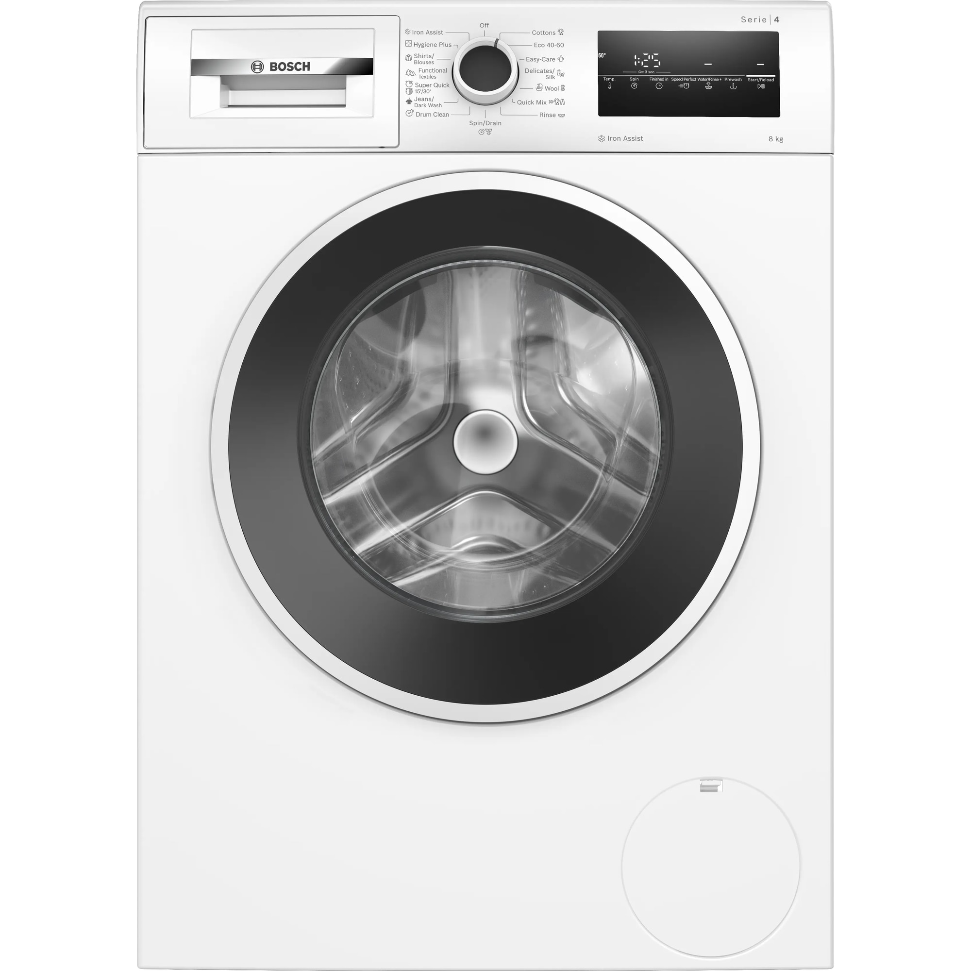 Masina de spalat rufe Bosch WAN2826SBY, 8 Kg, 1400 RPM, Iron Assist, Hygiene Plus, EcoSilence Drive, Control electronic/touch, Speed Perfect, program Dark color