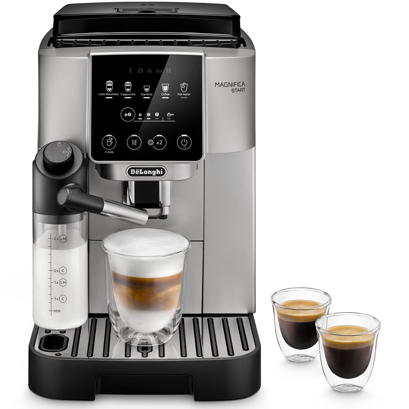 Espressor automat De’Longhi Magnifica Start Milk ECAM220.80.SB, 6 bauturi, Tehnologie LatteCrema, rasnita integrata cu 13 setari 1450W, 15 bar, Negru