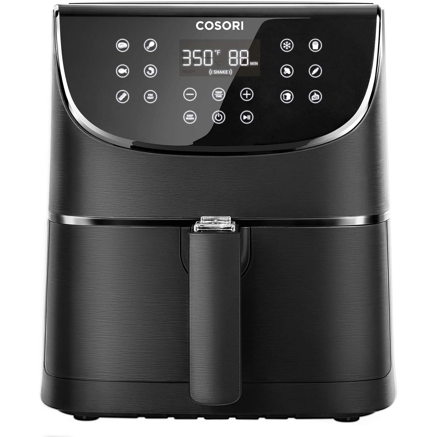 Friteuza cu aer cald, fara ulei, Cosori Air Fryer, Ecran digital, 11 functii de gatire presetate, 1 Grilaj pentru frigarui & 5 Frigarui, Capacitate 5.5 litri, 1