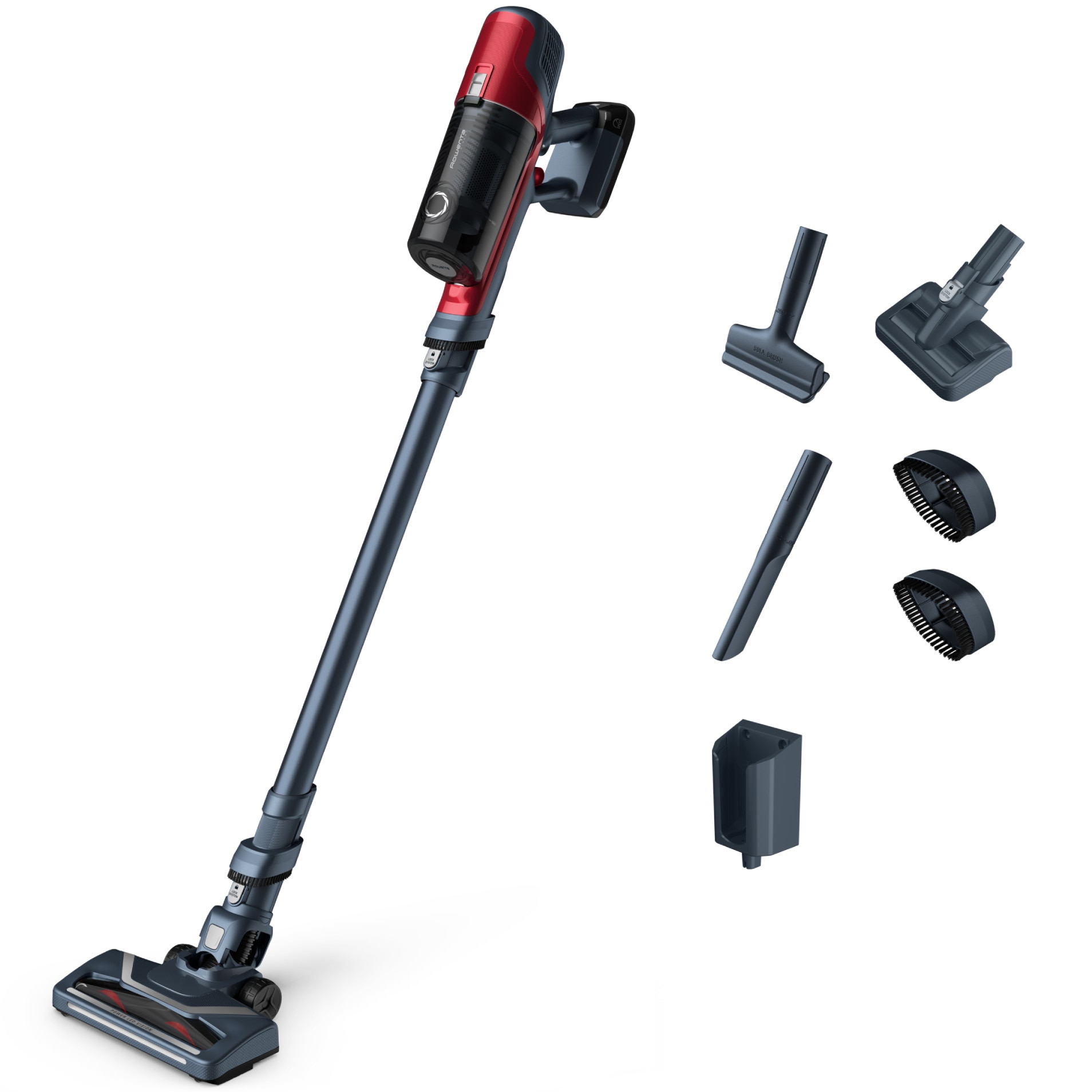 Aspirator vertical fara fir Rowenta X-Pert 6.60 Animal Care RH6878WO, 100W, 18V, autonomie 45 min, filtrare 94%, perie cu iluminare LED, recipient praf 0.55 L,