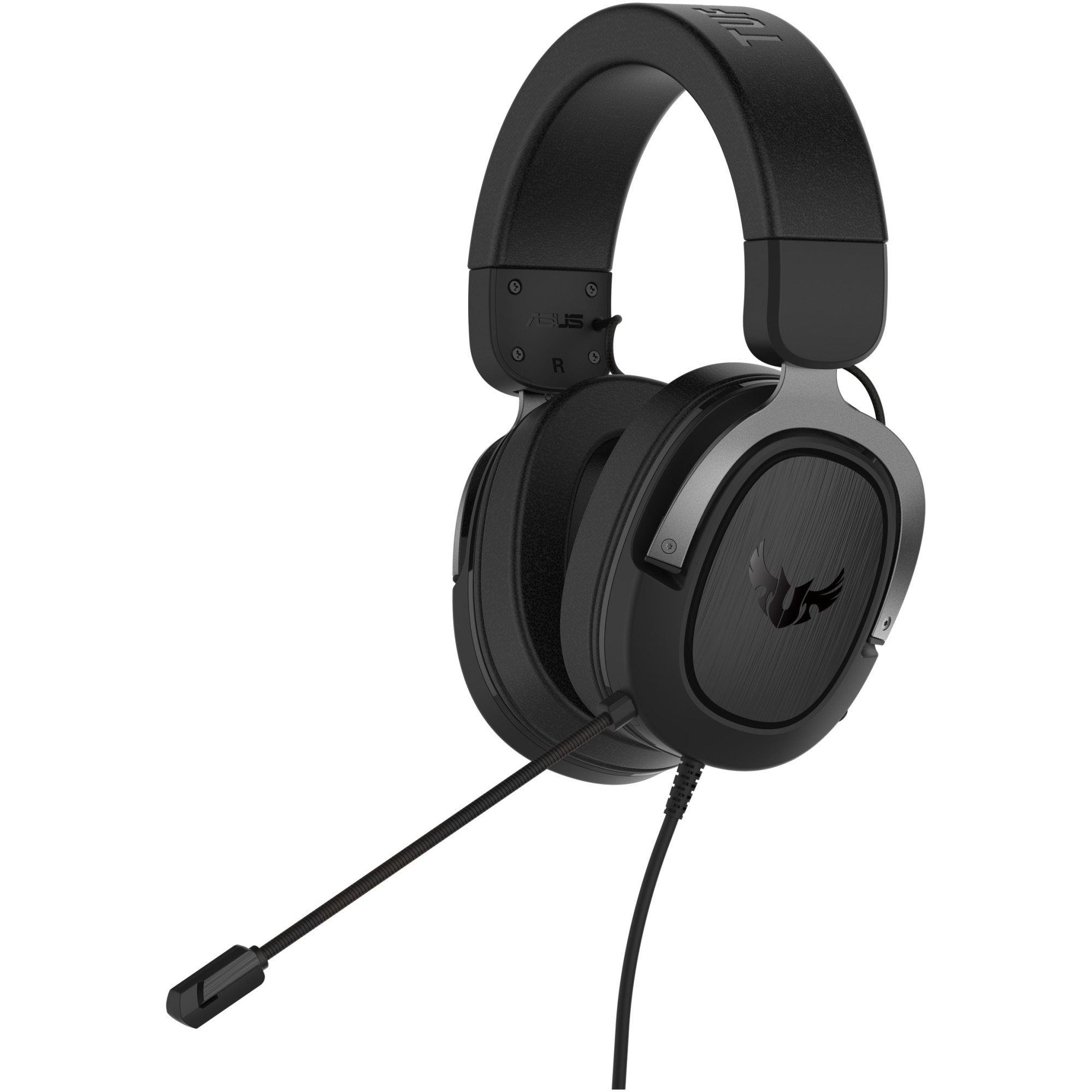 Casti Gaming cu fir ASUS TUF H3 GUN METAL, Over-Ear, 7.1 Surround, Jack 3.5mm PC, Mac, PS5, Nintendo Switch, Xbox One, Android, iOS, Negru