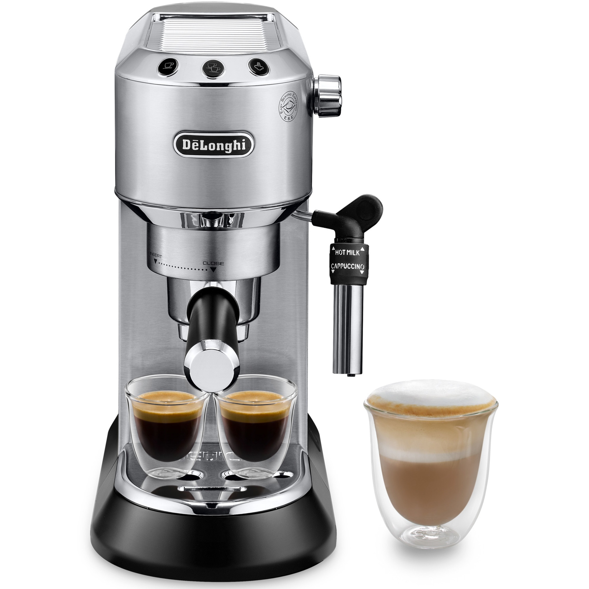 Espressor manual De'Longhi Dedica Style EC 685.M, 1350 W, 15 bari, 1.1 l, slim, inox