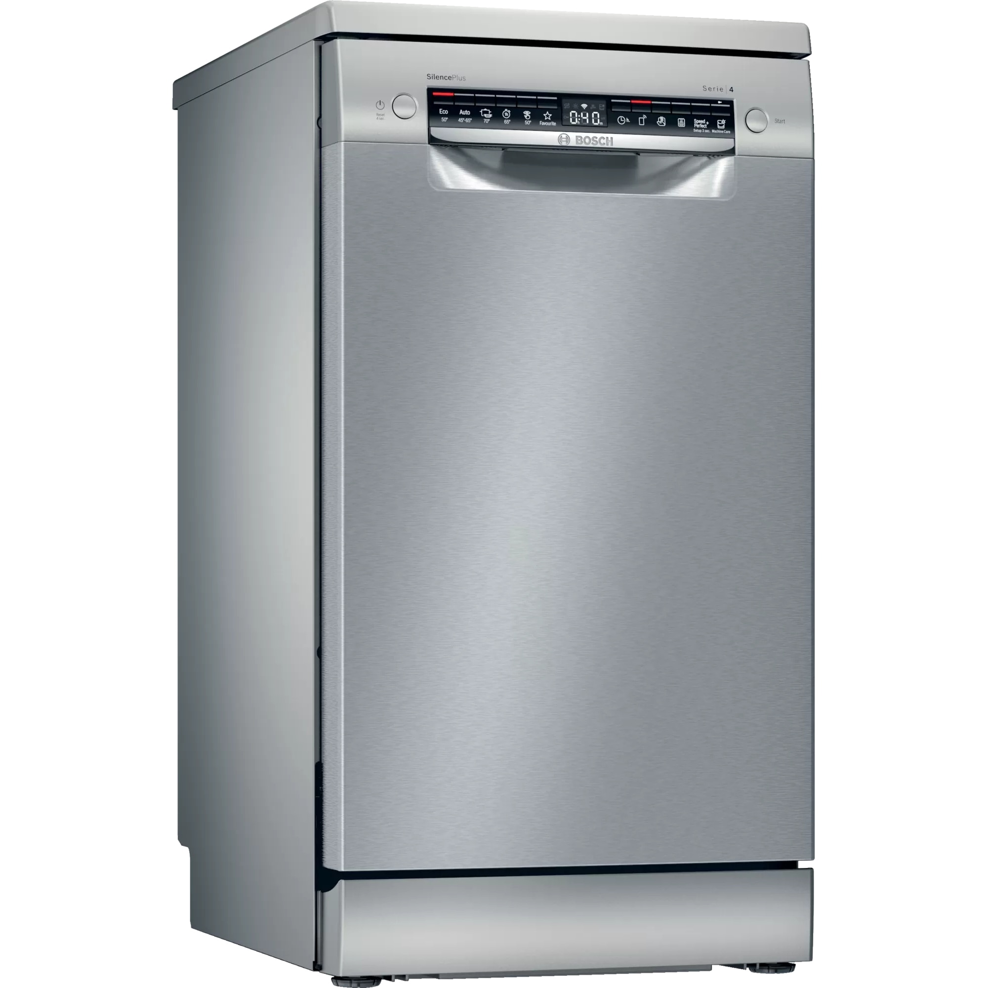 Masina de spalat vase Bosch SPS4EMI28E, 10 seturi, 6 programe, Clasa D, Home Connect, EfficientDry, Sertar Vario, Sistem Rackmatic triplu, Silence Plus, 45 cm,
