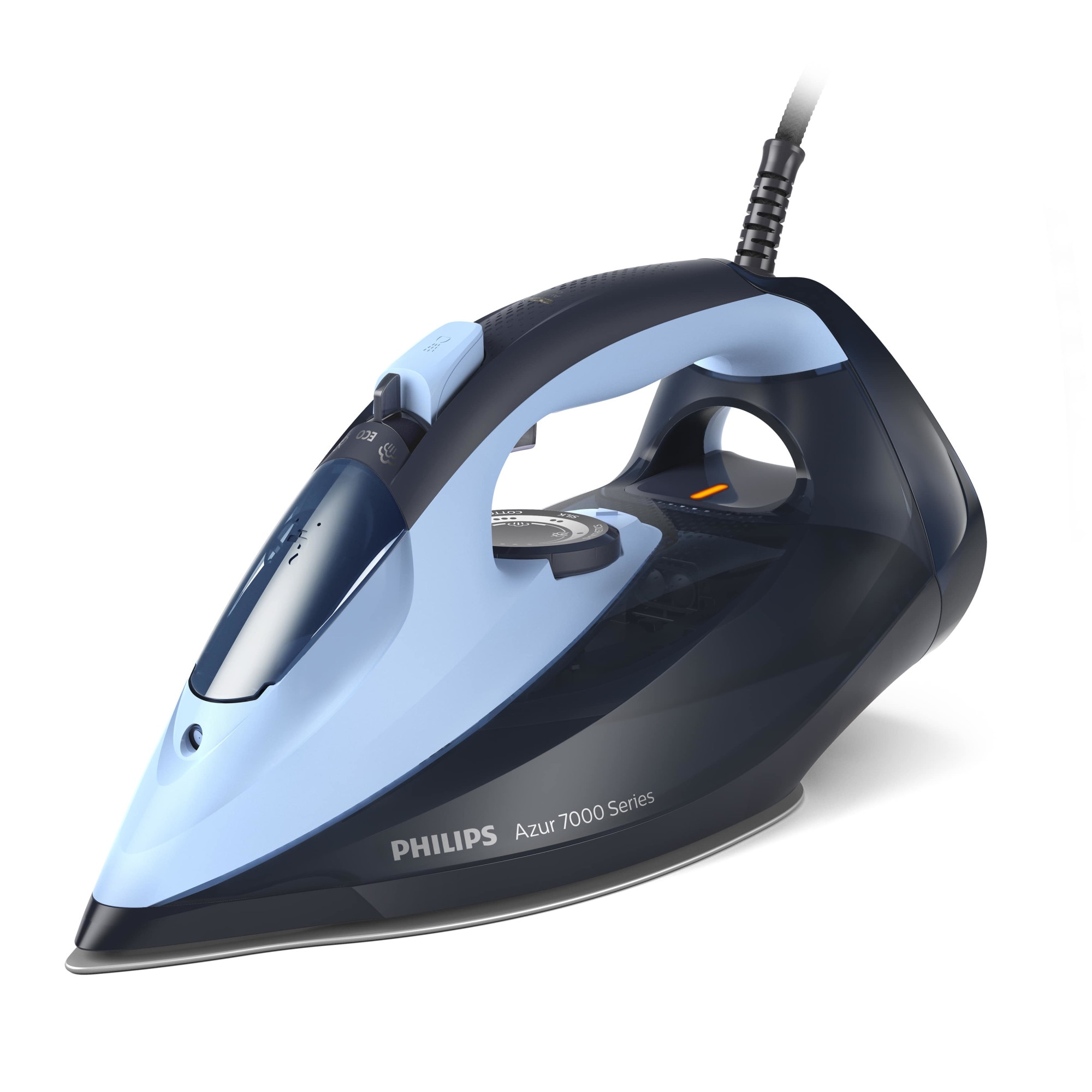 Fier de calcat Philips Azur DST7041/20, 2800W, debit de abur continuu de 50g/min si jet de abur de 250 g, talpa SteamGlide Elite, rezervor de 300ml si sistem de