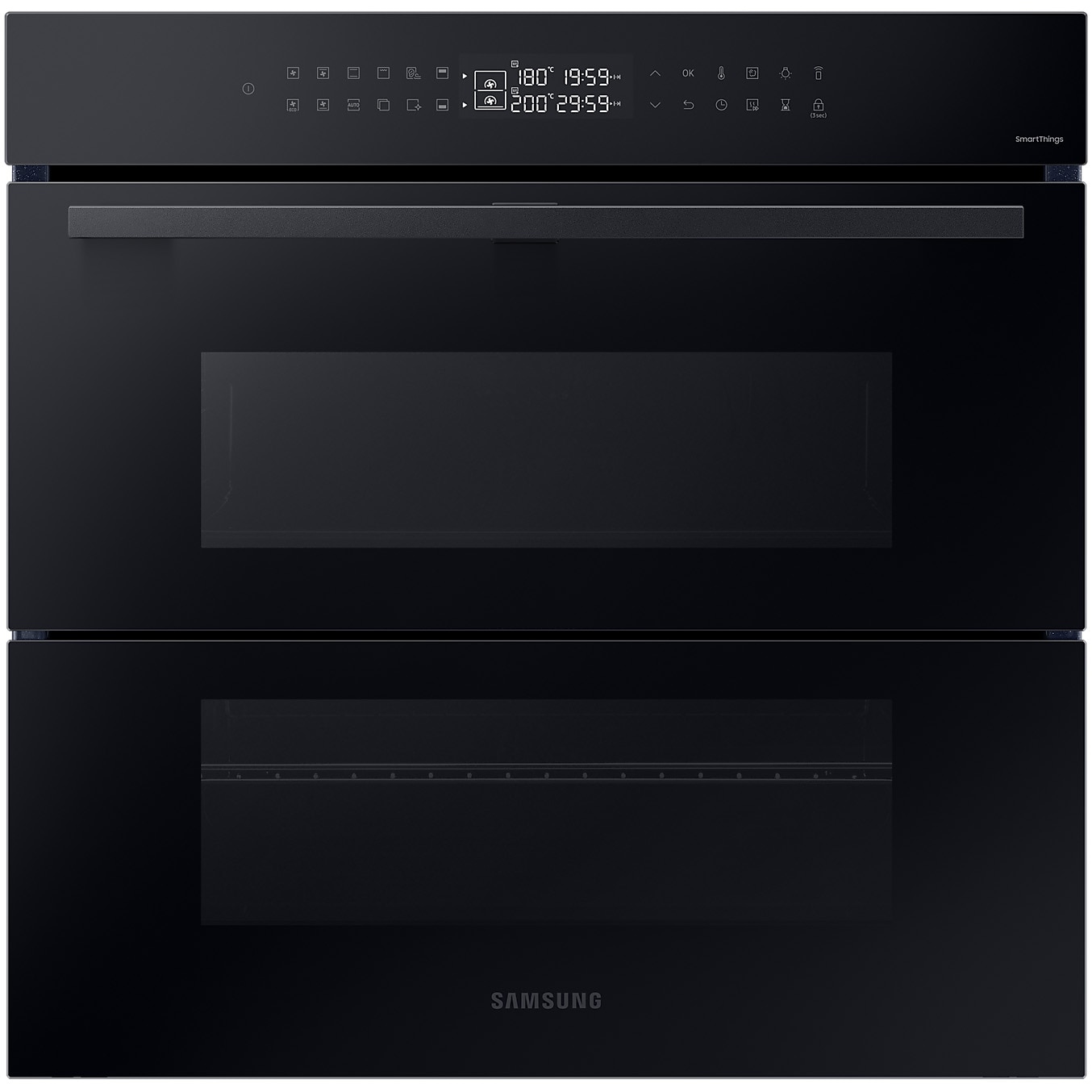 Cuptor incorporabil Bespoke Samsung NV7B4345VAK/U2, Electric, 76 l, Autocuratare catalitica, Dual Cook Flex, Display touch, Air sous vide, Natural Steam, SmartT