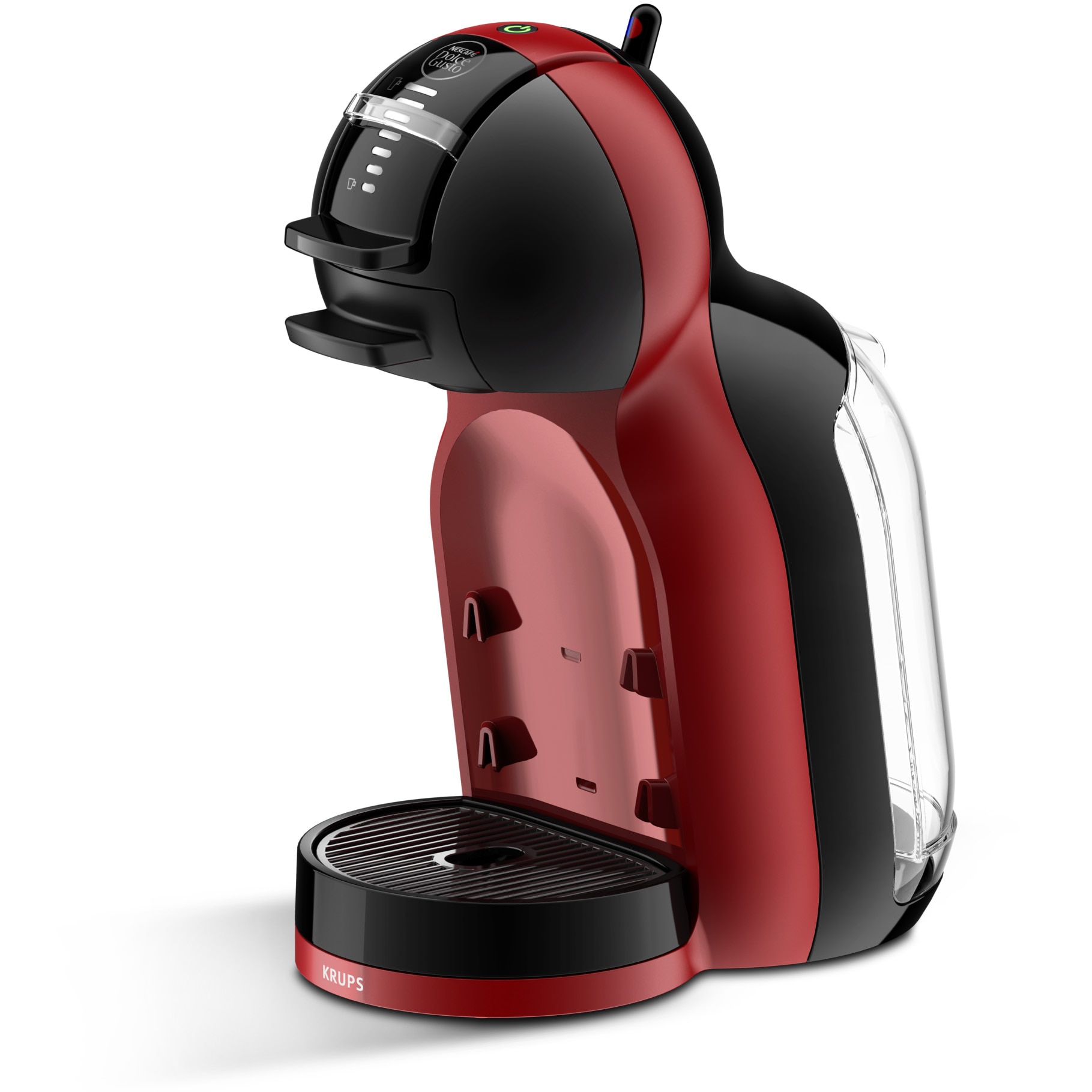 Espressor cu capsule Krups NESCAFÉ® Dolce Gusto® Mini Me KP120H31, 1500 W, 15 bari, capacitate rezervor 0.8 l, functie eco, rosu/ negru