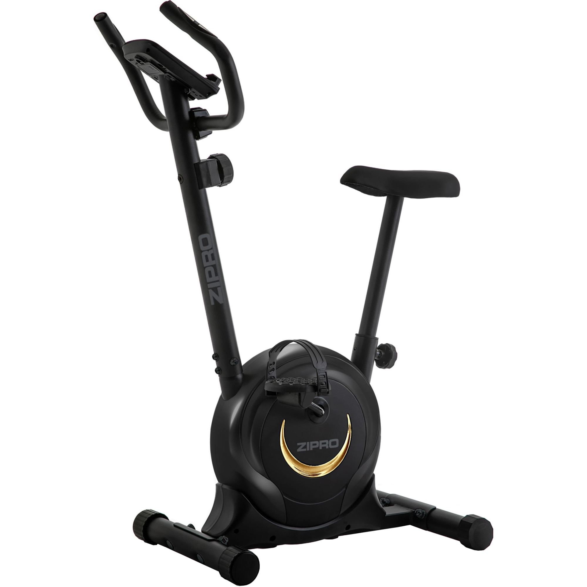 Bicicleta fitness Zipro One S Gold, Volanta 4.5kg, Greutate maxima utilizator 110 kg, Sistem de rezistenta: Magnetic, rezistenta 8 nivele, cu afisaj (Time, spee