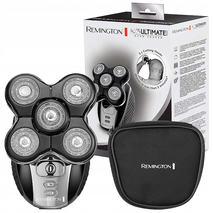 Aparat de ras pentru cap Remington Ultimate Series RX5 XR1500, 100% rezistent la apa, usor de curatat, Negru