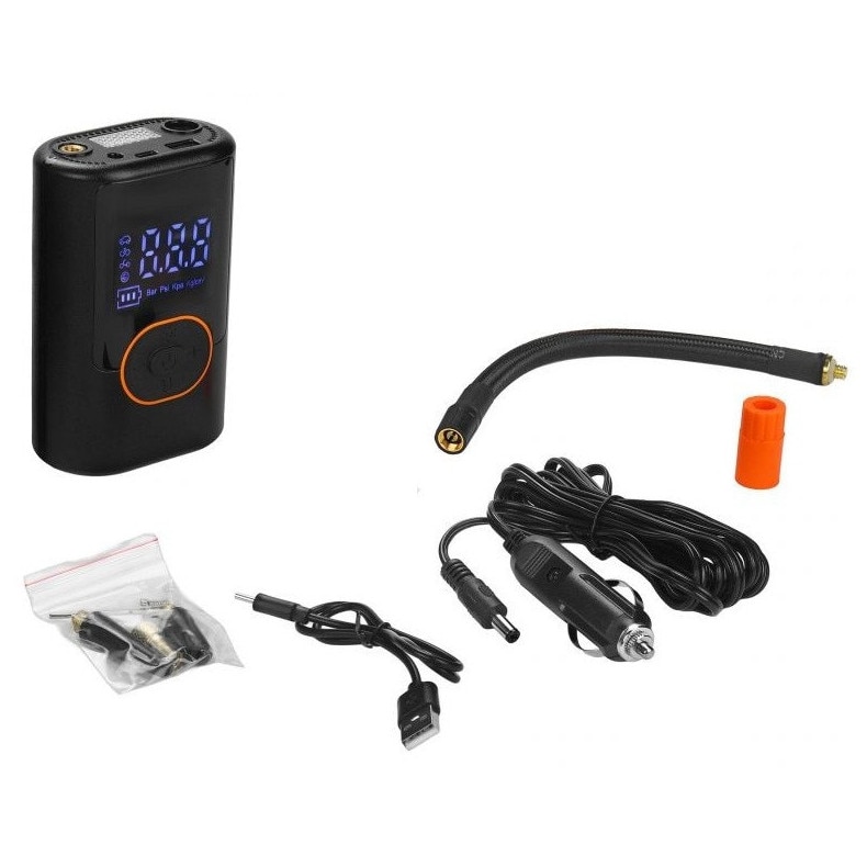 Compresor auto Miromoto 5000mAh, 0.3-10 bar, lanterna, 3in1, portabil