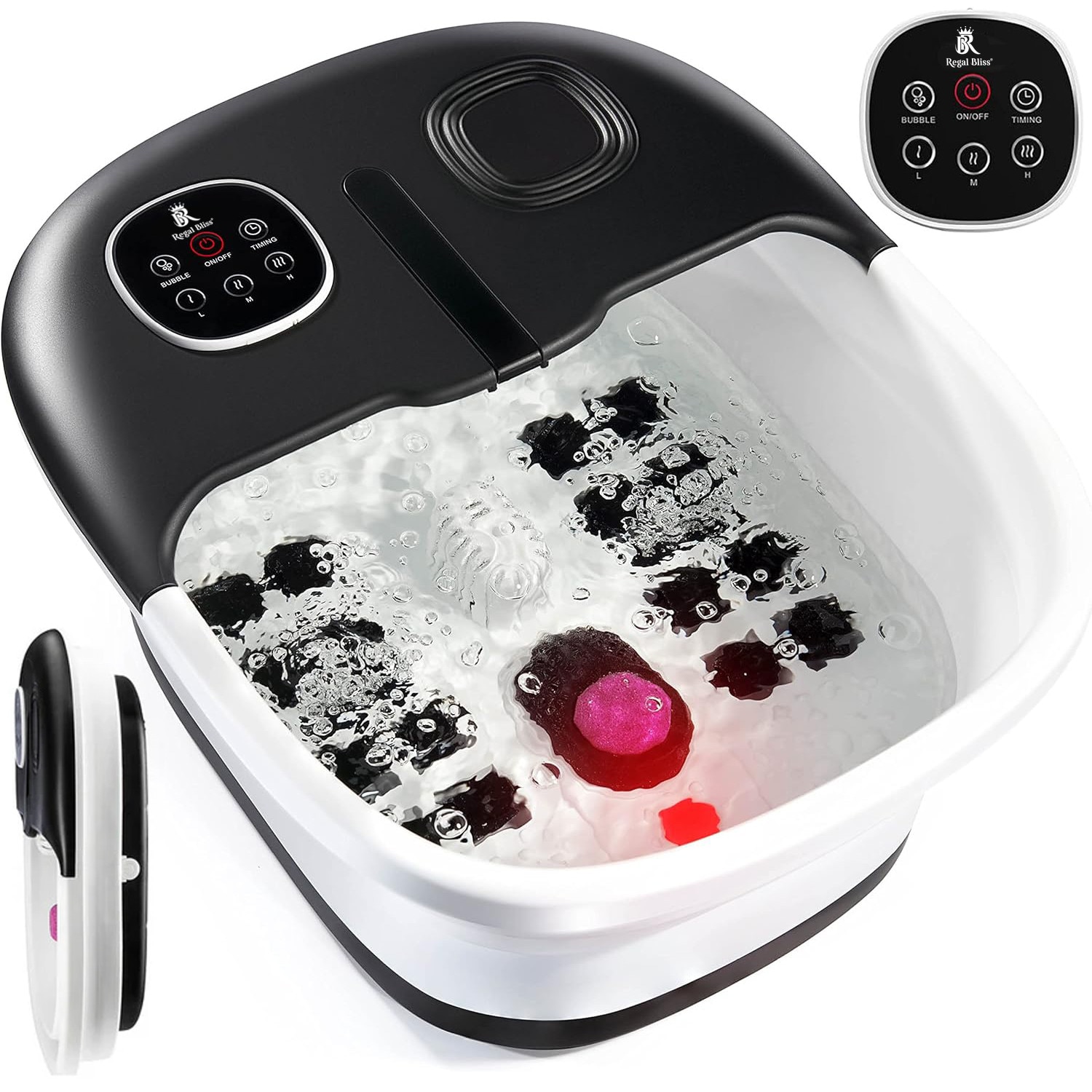 Aparat hidromasaj pliabil pentru picioare, Regal Bliss ®, cu incalzire automata, vibratii si bule de aer, relaxeaza si stimuleaza circulatia periferica a talpil