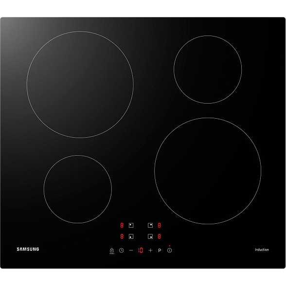 Plita incorporabila Samsung NZ64M3NM1BB/UR, Inductie, 4 zone de gatit, Control tactil, Suprafata ceramica, Afisaj LED, 60 cm, Sticla neagra