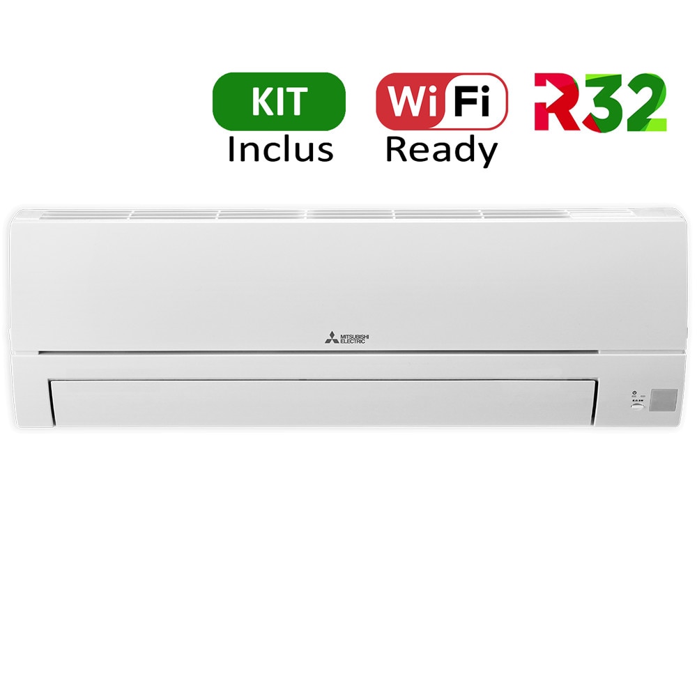 Aer conditionat Mitsubishi Electric MSZ-HR35VF / MUZ-HR35VF R32, Kit de instalare inclus, Inverter, 12000 BTU/h, Clasa A++, Filtru anti-praf, Functie Econo Cool