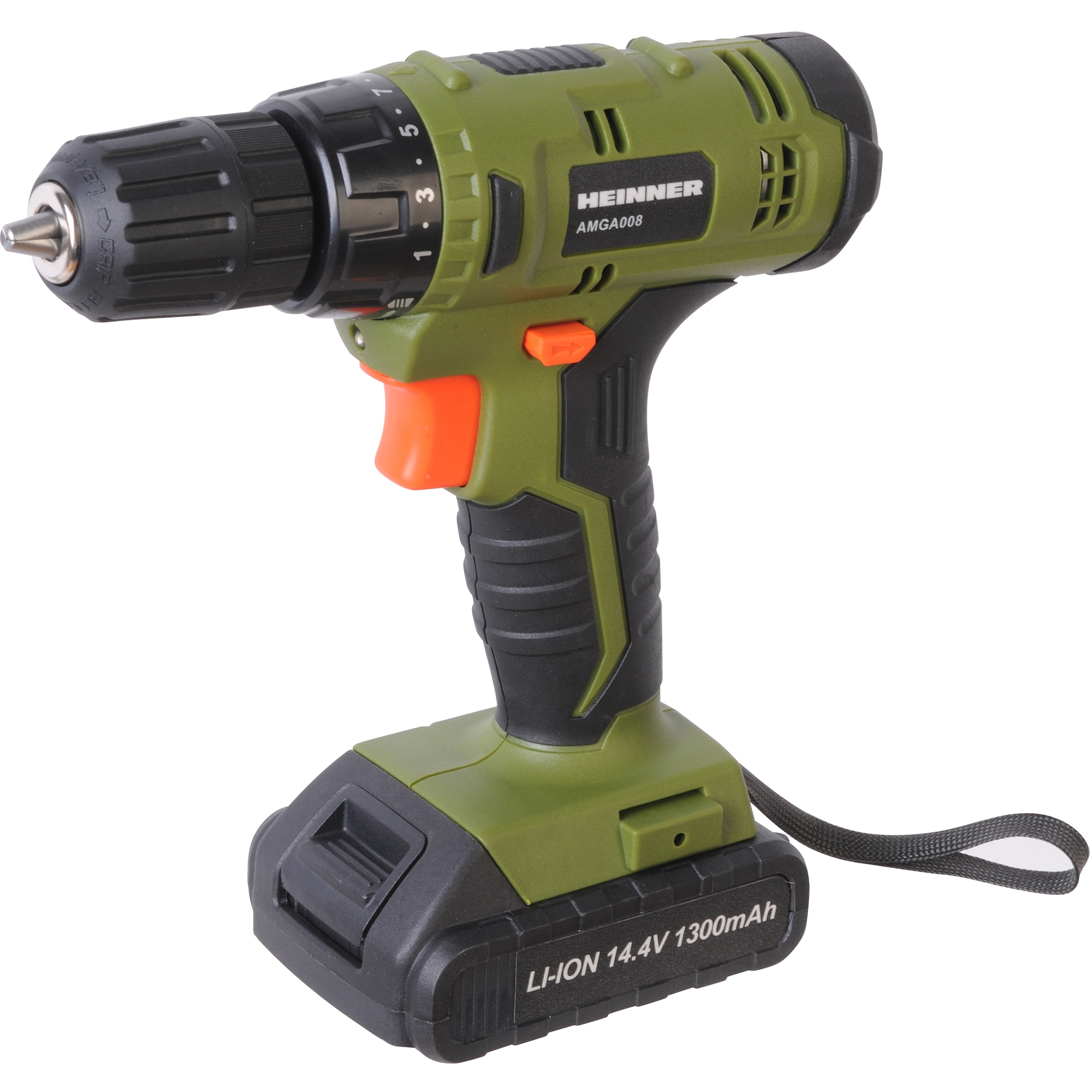 Masina de gaurit si insurubat (bormasina) pe acumulator Heinner AMGA008, 14.4 V, 650 RPM, 26 Nm, 21+1 trepte torsiune, 10 mm mandrina rapida, acumulator, incarc