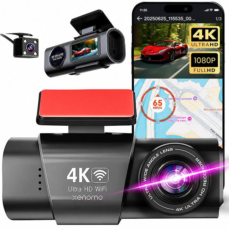 Camera Auto DVR Xenomo Ride-X, Camera de bord ultracompacta, FULL HD 4K, Inregistrare in bucla, Vedere nocturna, G-Sensor, Instructiuni vocale, Unghi filmare 17