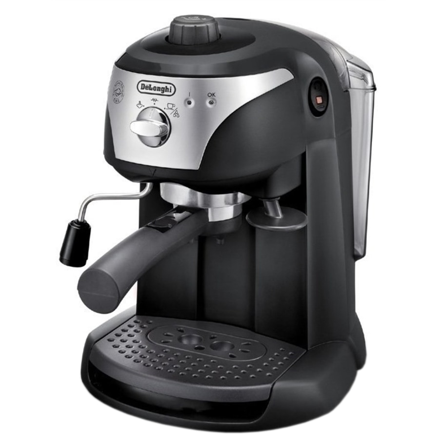 Espressor manual De'Longhi EC221.B, 15 bari, 1 l, Dispozitiv spumare, Sistem cappuccino, Oprire automata, Negru gri
