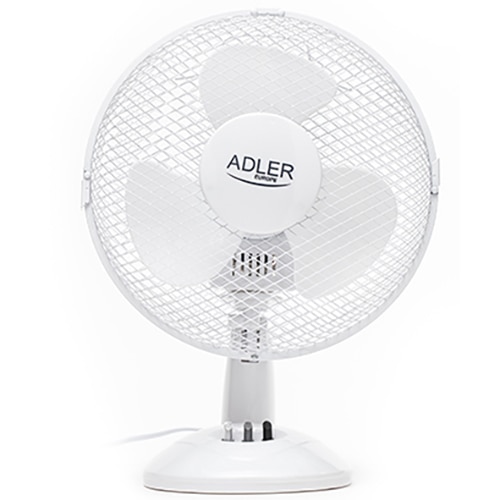 Ventilator de masa Adler AD7302, 2 viteze, debit de aer 14m3/min, max 45W, 23 cm, alb