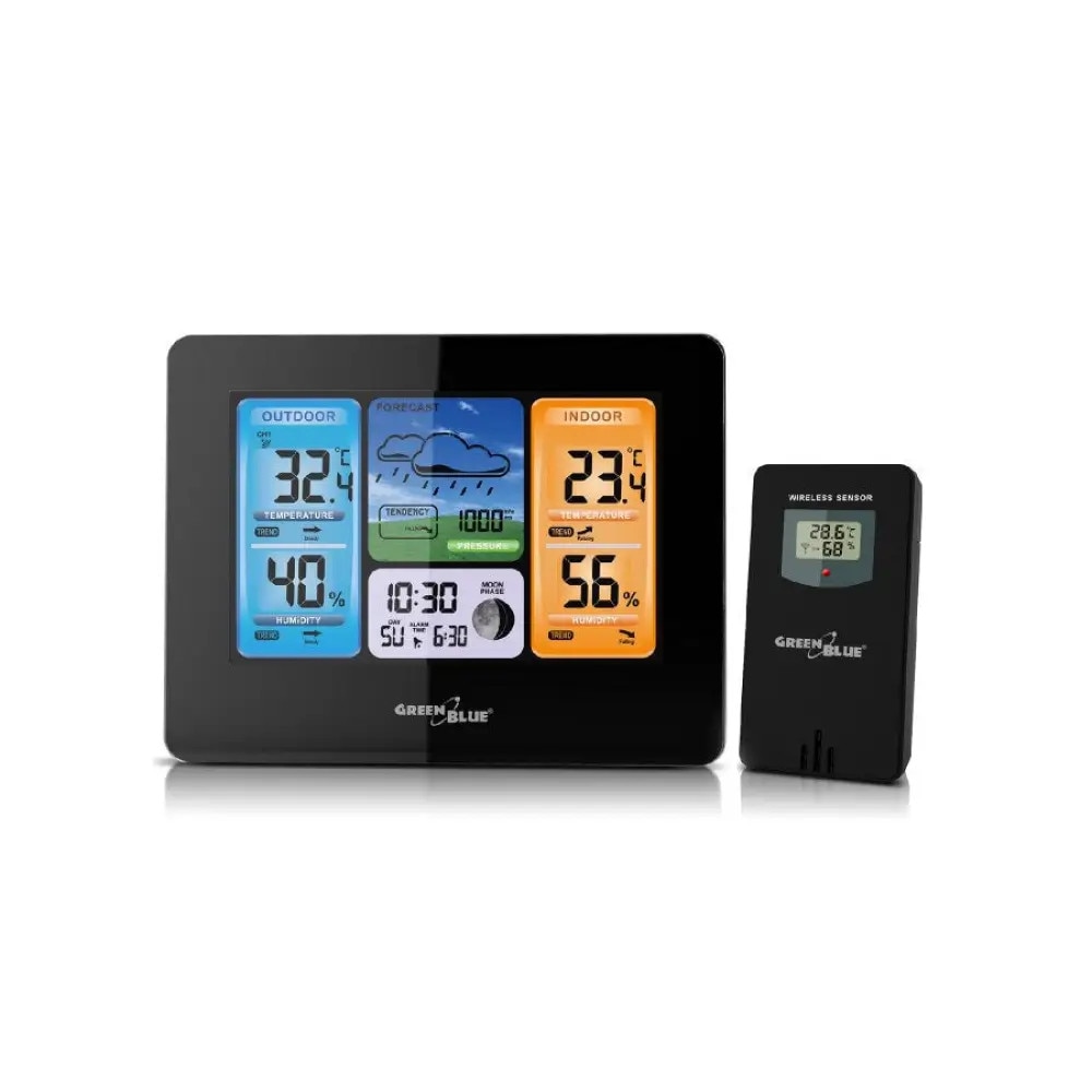Statie Meteo fara fir, GreenBlue, GB526 DCF, Negru
