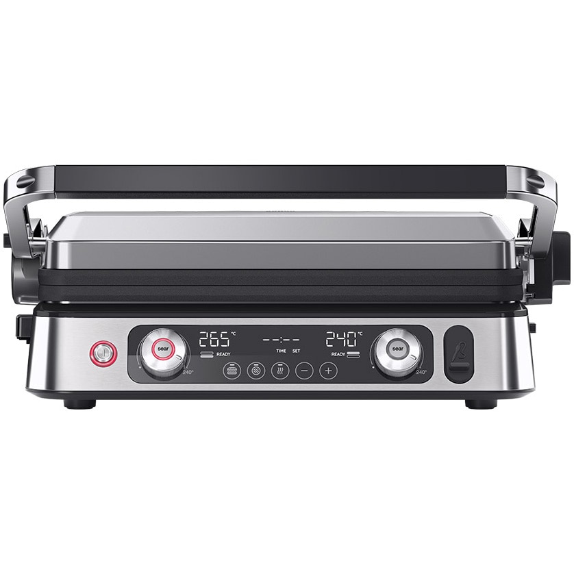 Gratar electric Braun MultiGrill 9 Pro CG9167, 2200 W, 3 moduri de gatire, 2 zone de gatit, 3 programe automate, sonda termica, 3 seturi plăci detasabile, desch