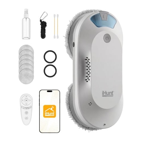 Robot autonom de curatare geamuri iHunt Smart Window Robot 4 Ultra, 72W, Wi-Fi, Pulverizator Apa, Acumulator, Viteza imbunatatita, Rezervor 65ml, Protectie anti