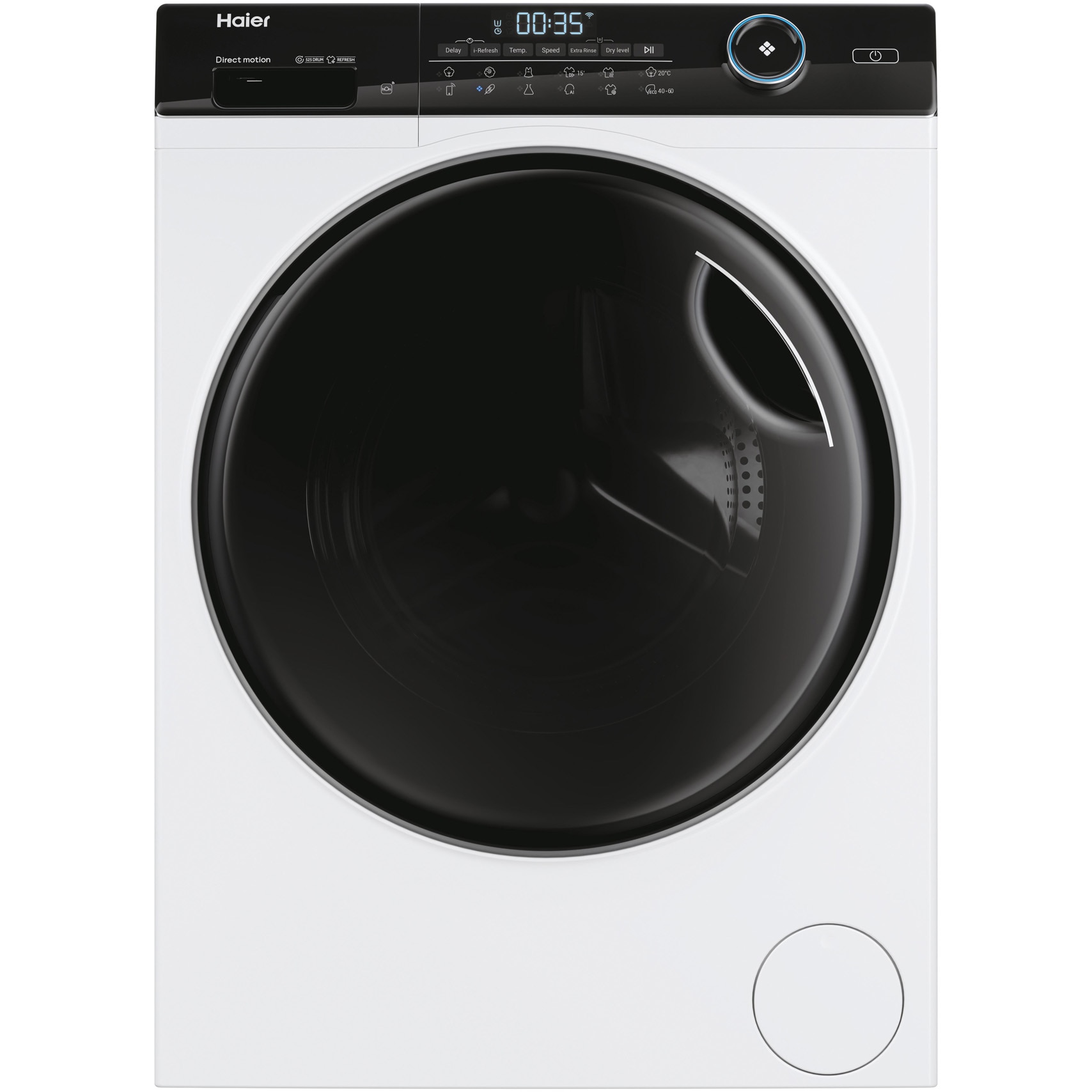 Masina de spalat rufe cu uscator Haier HWD80-B14959U1-S, Spalare 8 kg, Uscare 5 kg, 1400 rpm, Clasa A, Motor Direct Motion, Wi-Fi, iRefresh, ABT, Pillow Drum, D
