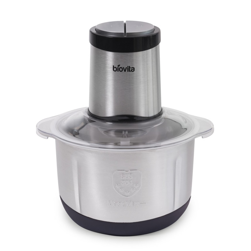 Tocator Electric pentru Legume, Biovita VORTEX-4L, 800W, Vas Inox 4L, Chopper cu 4 Lame Inox, Cuplaj Metalic, 2 Viteze