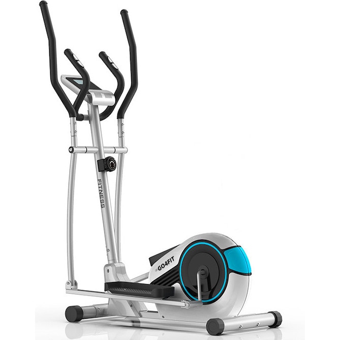 Bicicleta eliptica magnetica, GO4FIT, pentru fitness cu monitorizare activitati fizice, puls, viteza, timp, distanta si calorii, greutate maxima 110 kg, 8 nivel