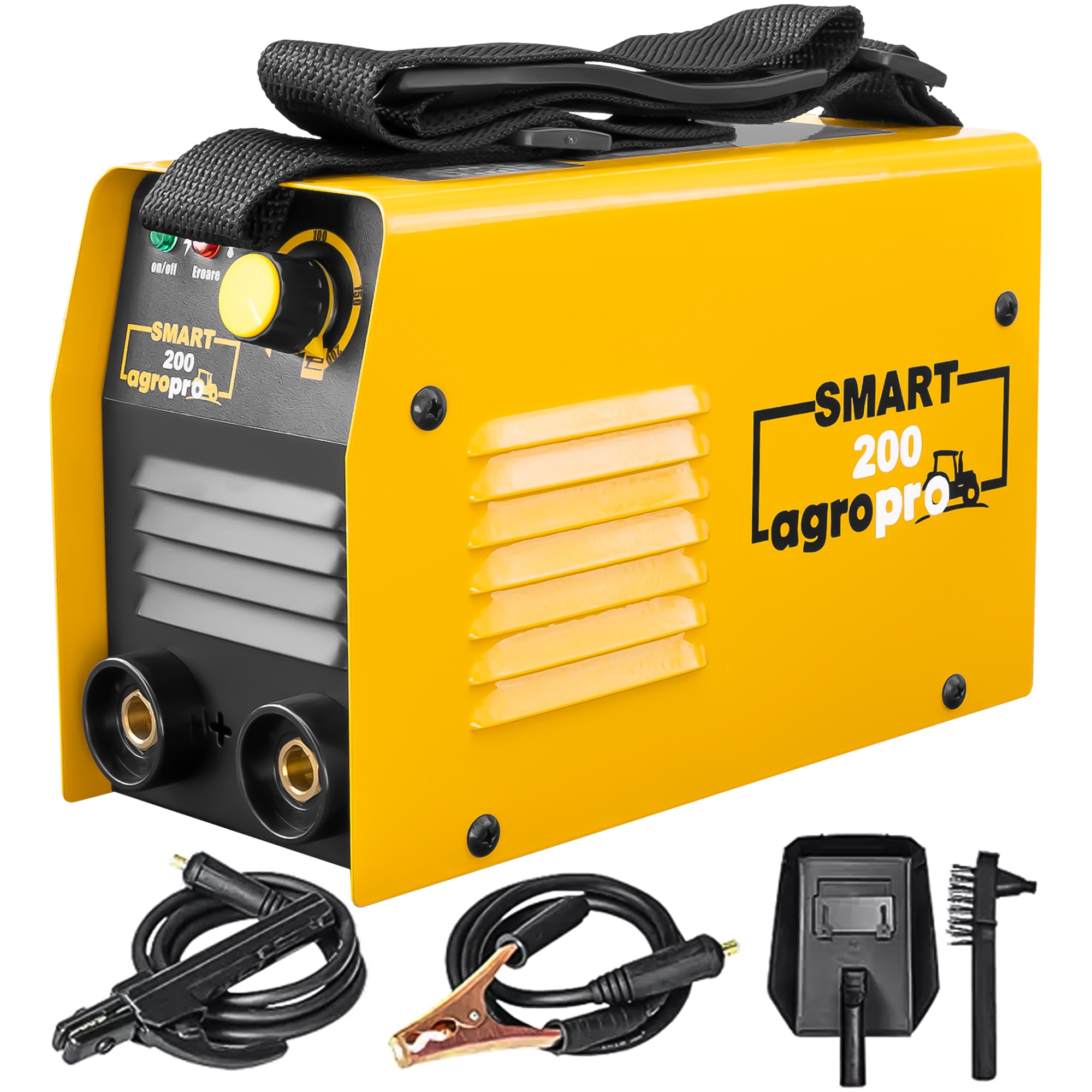 Aparat sudura semiprofesional AgroPro SMART 200, invertor, 200A, monofazat, cabluri 3m