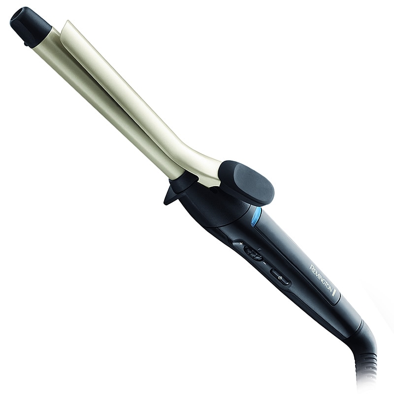 Ondulator Pro Spiral Curl Remington CI5319, Tambur 19mm, 8 setari temperatura, ceramica + turmalin, negru/auriu