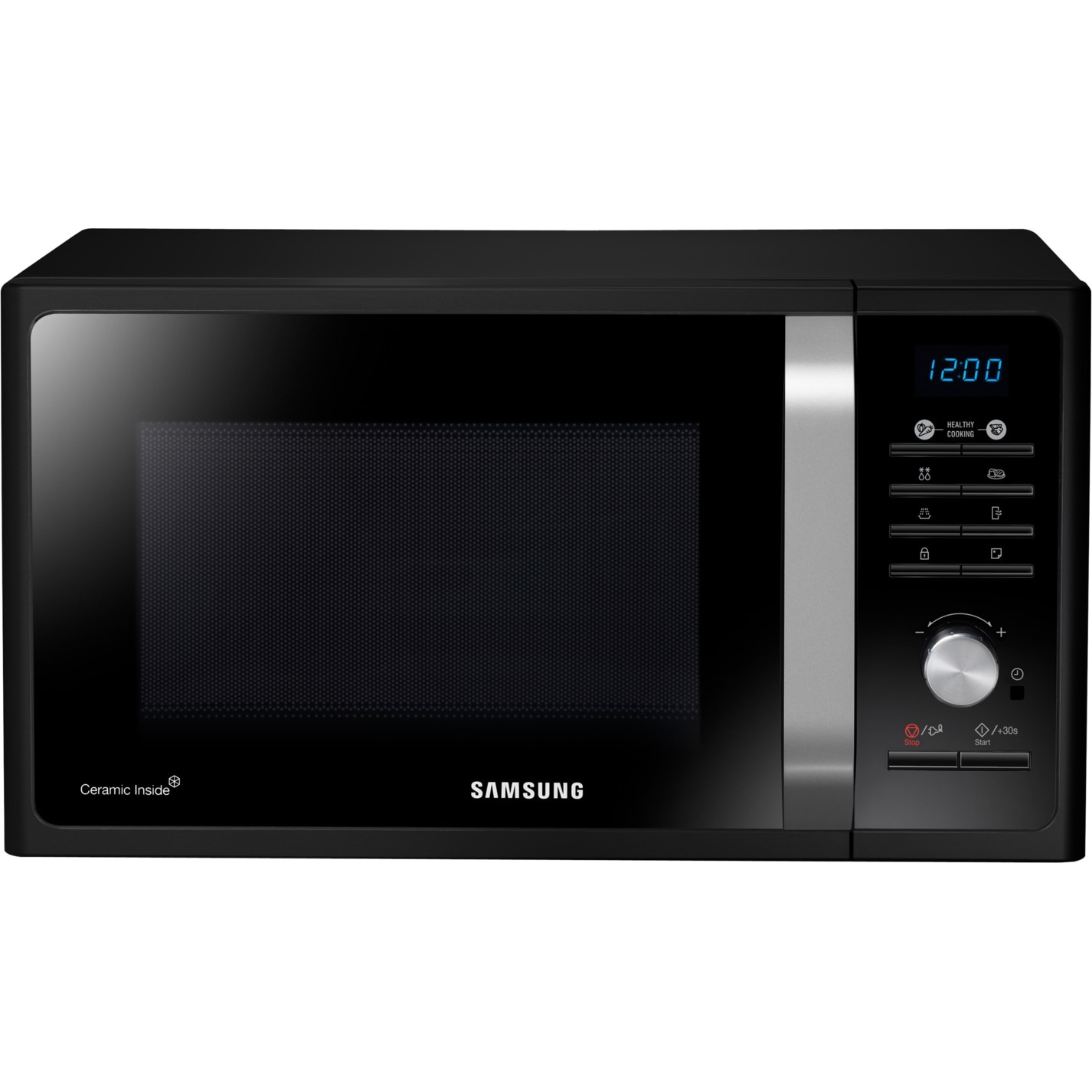 Cuptor cu microunde Samsung MS23F301TAK, 23 l, 800 W, Triple Waves, Timer, Afisaj digital, Interior ceramic, Child Lock, Negru