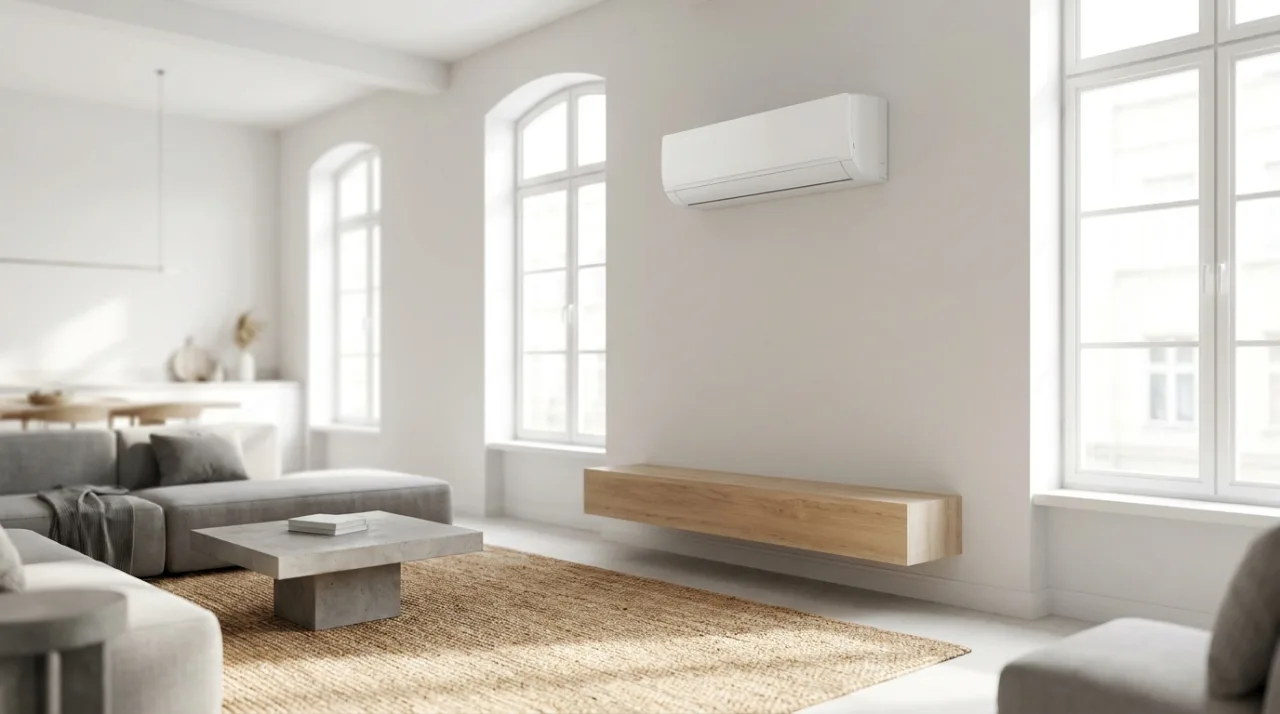 Aer condiționat de 18000 BTU într-un living spațios